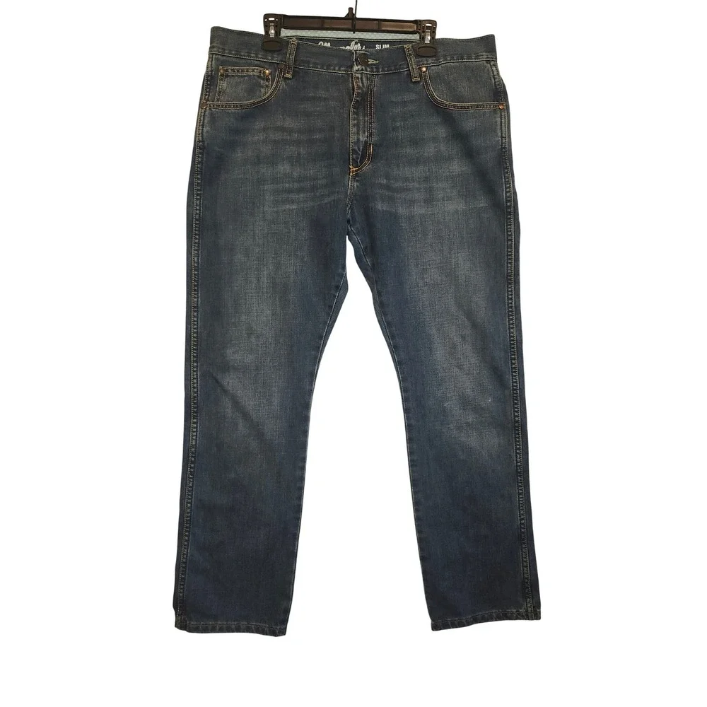 Wrangler Retro Slim Straight Mens Blue Jeans 36x31 1088MWZRT Medium Wash